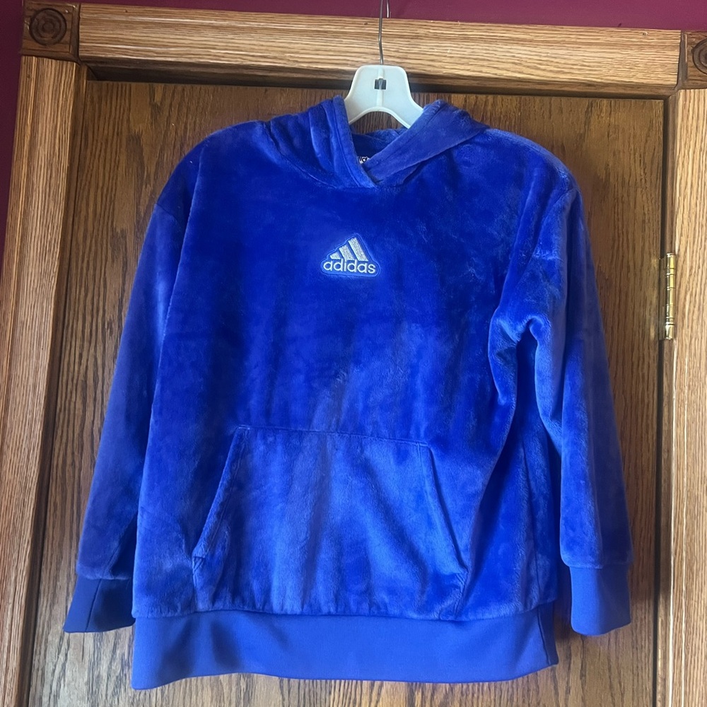 Adidas Blue Fleece Hoodie girls size XL 14
